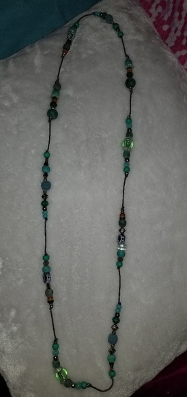 Gorgeouse Handmade Turquoise Bead Necklace long - Picture 4 of 6